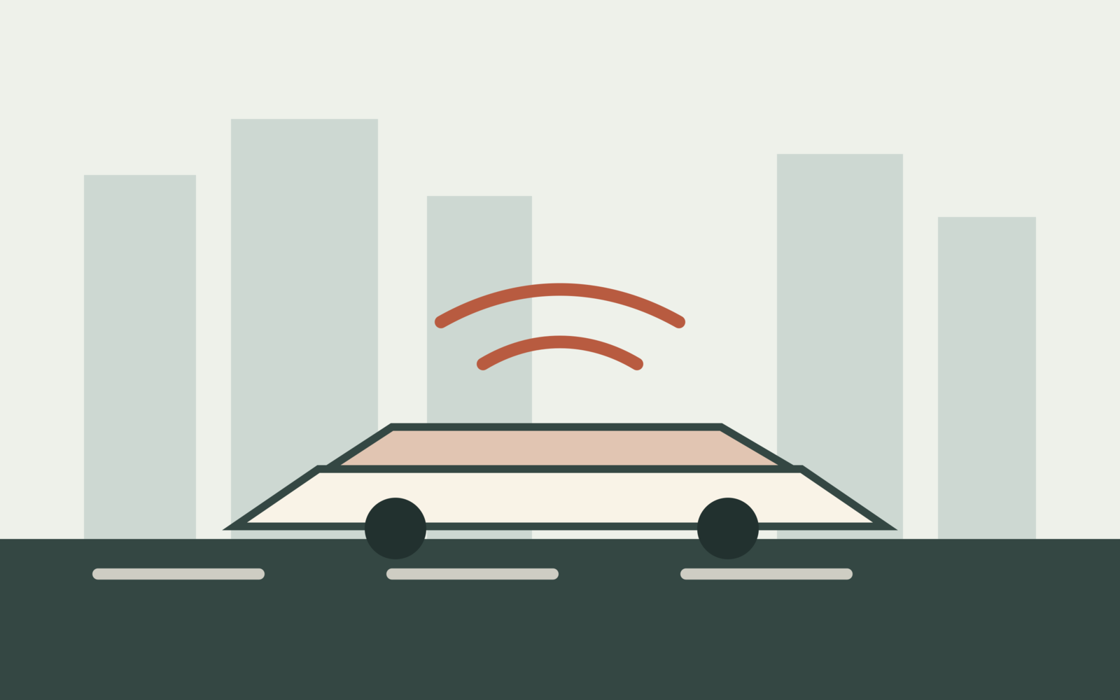 Original abstract robotaxi visual for AutonomyEV.